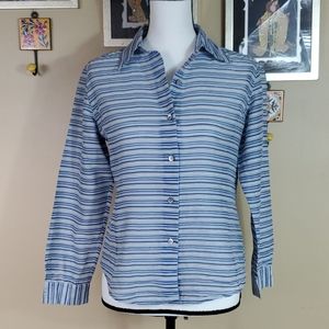 Anne Klein II stripped blue shirt